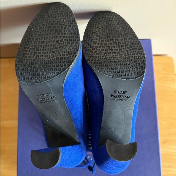 *SOLD* Stuart Weitzman Blue Suede Booties - Picture 7 of 9